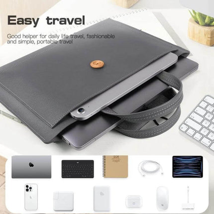 Portable Elastic Laptop Inner Bag for 13-14 Inch Laptops - Gray slim protective sleeve for travel and daily commutes