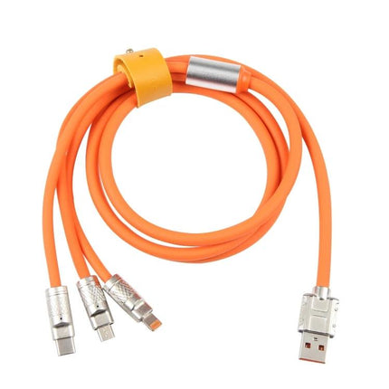 Mech Series Cable for Everyday Device Charging Needs - orange multi-tip USB cable for smartphone and tablet charging