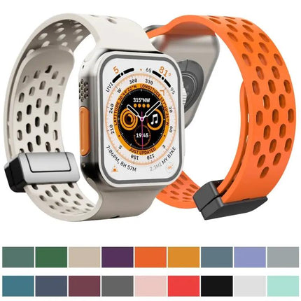 Magnetic Clasp Silicone Apple Watch Band 41mm For Series 7/8