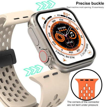 Magnetic Clasp Silicone Apple Watch Band 41mm For Series 7/8