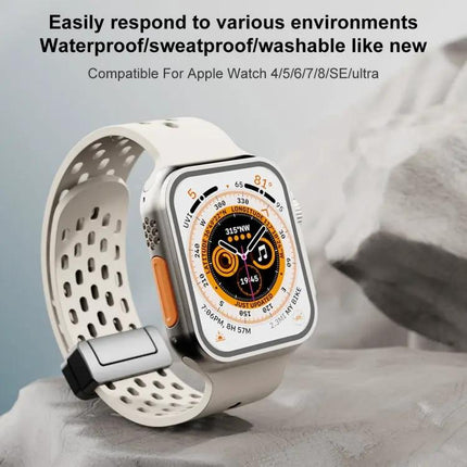 Magnetic Clasp Silicone Apple Watch Band 41mm For Series 7/8