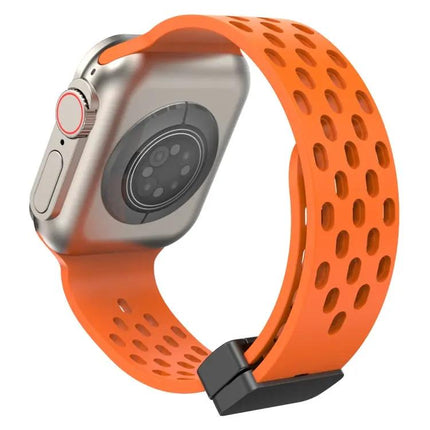 Magnetic Clasp Silicone Watch Band For Apple Watch 45mm