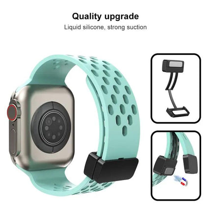 Magnetic Clasp Silicone Watch Band For Apple Watch 45mm