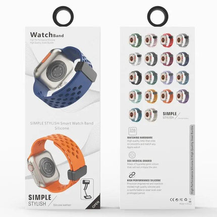 Magnetic Clasp Silicone Watch Band For Apple Watch 45mm