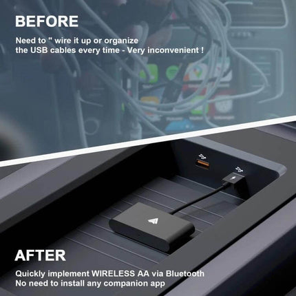 CarPlay Wireless Adapter for Android Smartphones Plug and Play neatly replaces messy USB cables, delivering wireless CarPlay/AA hands-free in your car