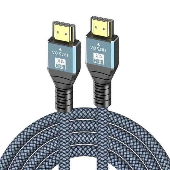 High-Definition HDMI Cable for TV and Monitor Connections braided HDMI 2.0 cable with gold-plated connectors for 4K TV and monitor setup