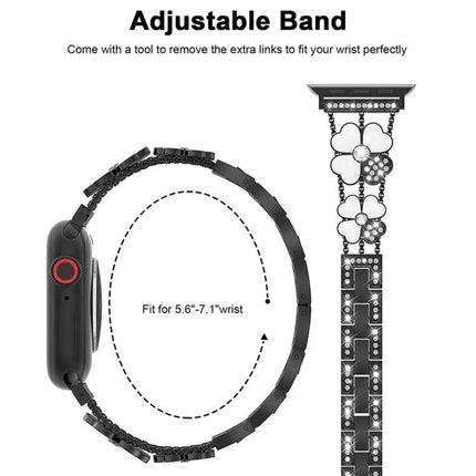 Petal Metal Diamond Watch Band For Apple Watch 38/40/41/42mm