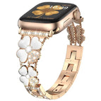 For Apple Watch SE 44mm / Rose Gold+White