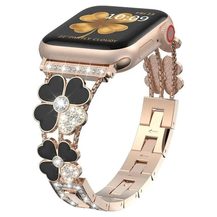 Petal Metal Diamond Watch Band For Apple Watch 38-49mm