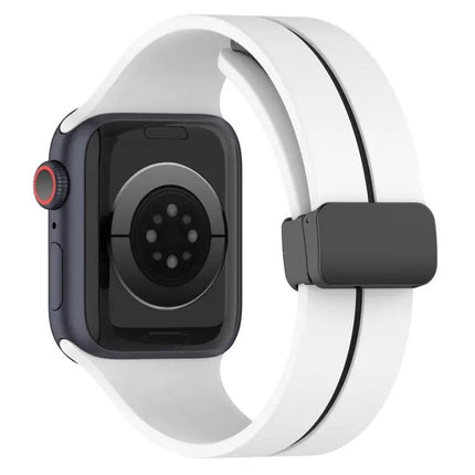 Two Color Silicone Folding Buckle Apple Watch Band 41/45mm