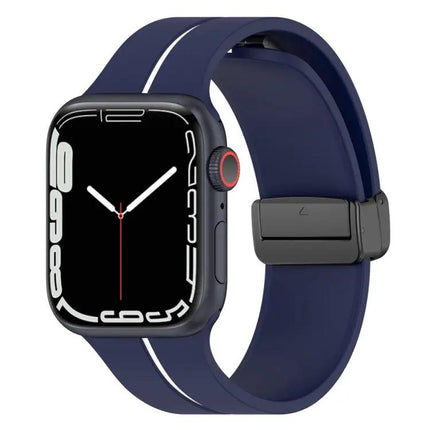 Two Color Silicone Folding Buckle Apple Watch Band 41/45mm