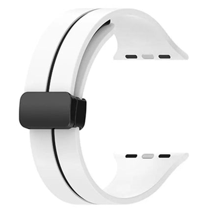 Silicone Folding Buckle Watch Band For Apple Watch 44/40mm