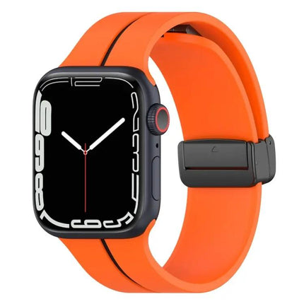 Two-Tone Silicone Folding Buckle Band For Apple Watch 38/44