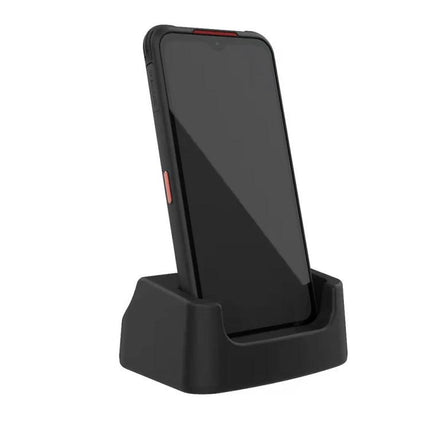 AGM Phone Charging Dock for Everyday Desk Organization charging dock with smartphone in upright viewing position on desk