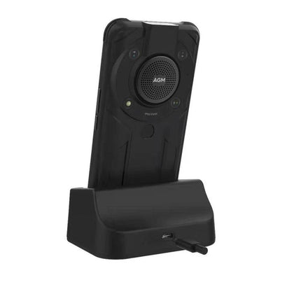 AGM Phone Charging Dock for Everyday Desk Organization showing AGM Glory G2 on a stable black charging stand