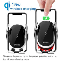 Yesido C78 Smart Auto-Clamp Qi Wireless Car Charger with Rapid Charging for All Smartphone Models