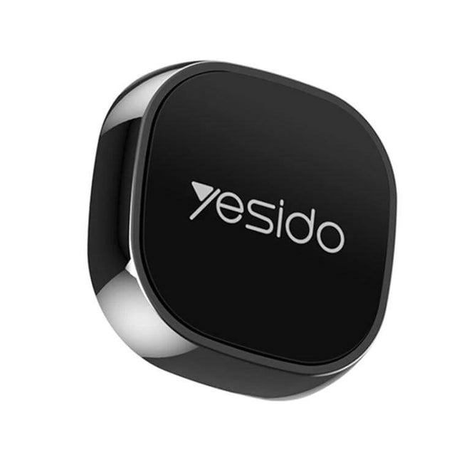 Alt Tag: Yesido Car Dashboard Magnetic Phone Holder Black Mini compact black magnetic dash mount with silicone mat and aluminum alloy shell