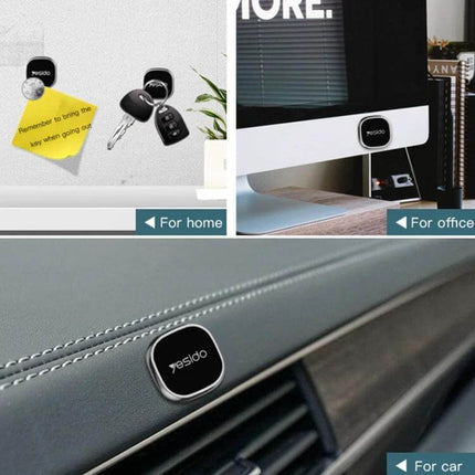 Yesido Car Dashboard Magnetic Phone Holder Black Mini mounted on car dash and home desk showing compact magnetic phone mount