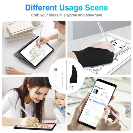 Universal Bluetooth Magnetic Stylus Pen for Touch Screens used for sketching on iPad, note-taking on Android tablet, and precise touchscreen control