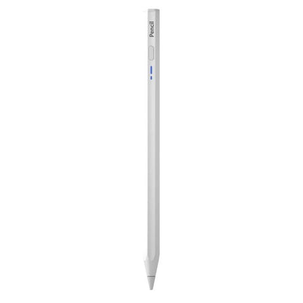 Type-C Charging Universal Bluetooth Stylus Pen for iPads and Android Tablets - slim silver aluminum alloy stylus with POM nib and LED indicator