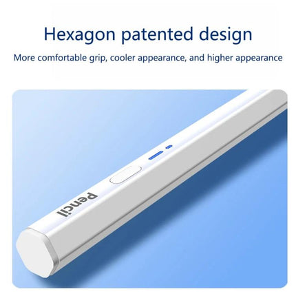 Type-C Charging Universal Bluetooth Stylus Pen for iPads and Android Tablets - hexagon aluminum alloy body with POM nib, Type-C charging, ergonomic grip