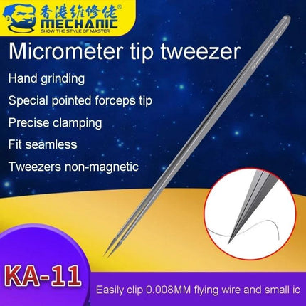 Mechanic Non-Magnetic Pointed Tweezers for Precision Handling - stainless steel pointed tweezers for mobile and computer repair, non-magnetic precision tips