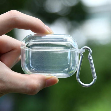 AirPods Protective Case with Hook for Daily Commutes - clear TPU protective case with integrated carabiner for commuting and gym use