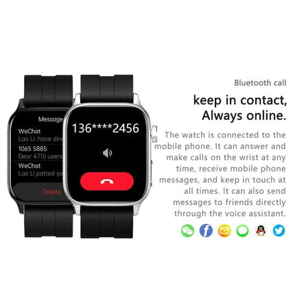 Daily Health Monitoring Smart Watch for Everyday Use showing incoming call and message notifications on wrist with Bluetooth calling feature