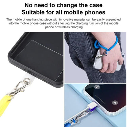 Hands-Free Universal Mixed Color Mobile Phone Lanyard attached to phone case and worn on wrist for hands-free carrying