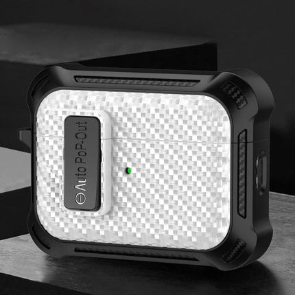 Alpha Case Safeguards Earphones for Daily Outings - compact protective earphone cover with textured white front and rugged black bumper
