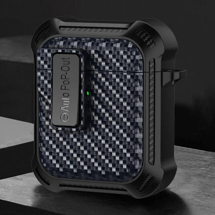 Alpha Case Safeguards Earphones for Daily Outings — compact carbon-fiber protective cover with clip for quick access
