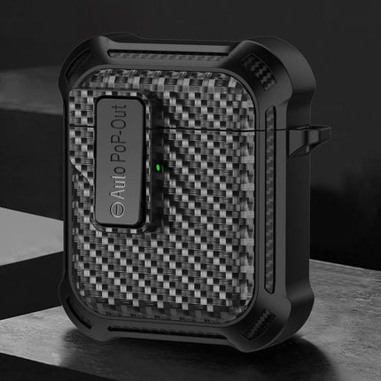 Alpha Case Safeguards Earphones for Daily Outings - compact carbon-fiber protective cover with quick-access clip