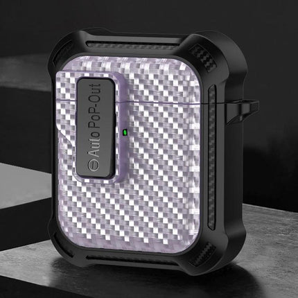 Alpha Case Safeguards Earphones for Daily Outings - compact protective earphone case with textured cover and quick-access Auto Pop Out latch