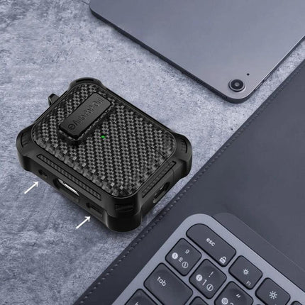 Alpha Case Safeguards Earphones for Daily Outings - rugged carbon fiber protective cover for earphones with easy access and charging