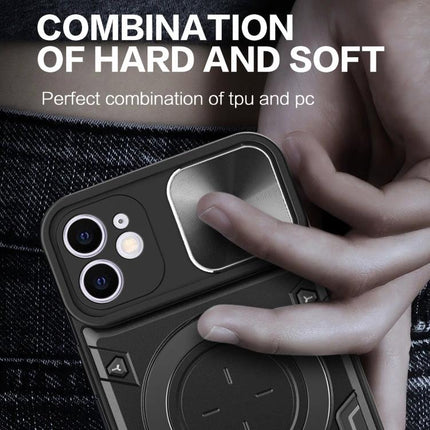 Handy Phone Case for Everyday iPhone Protection slim TPU+PC case with sliding camera cover and raised edges protecting lenses from scratches and bumps