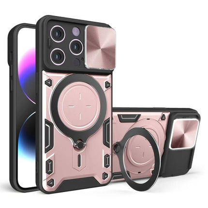 iPhone Case With Sliding Camshield For Everyday Use - durable rose gold magnetic holder with sliding camera cover and ring stand