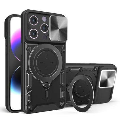 iPhone Case With Sliding Camshield For Everyday Use — durable magnetic holder with sliding camera shield and ring grip for daily protection