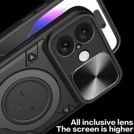 Daily Phone Case For iPhone Everyday On The Go Protection — black slim case with sliding camera cover and textured grip for commuters