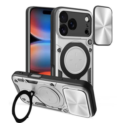 Durable iPhone Case With Camera Lens Cover For Everyday Use - TPU PC protective case with sliding lens cover and ring stand