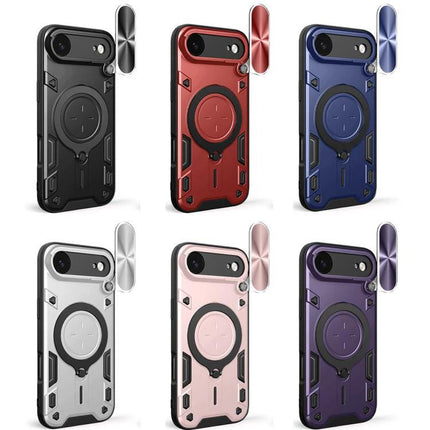 Phone Case for Daily iPhone Protection and Travel Use rugged slim TPU PC hybrid with built-in ring and magnetic mount, six color options