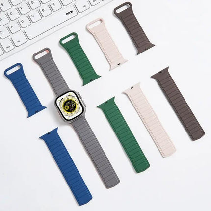 Magnetic Silicone Loop Watch Band For Apple Watch 38mm