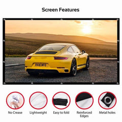 Portable Folding Polyester Projector Screen with Washable Design