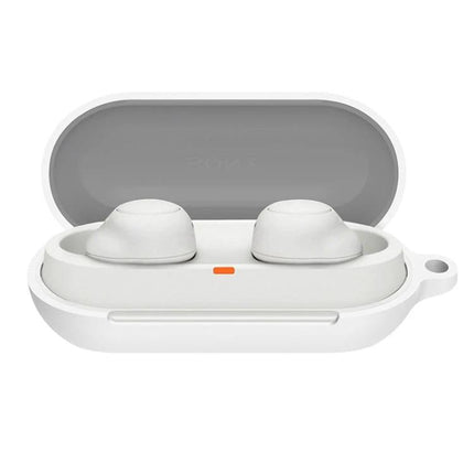 Essential Silicone Case for Sony Earphones on the Go - white protective 360-degree silicone cover for Sony earbud charging case, anti-drop anti-scratch