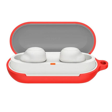 Essential Silicone Case for Sony Earphones on the Go - red silicone protective case with 360-degree anti-drop, anti-scratch design for commuting and workouts
