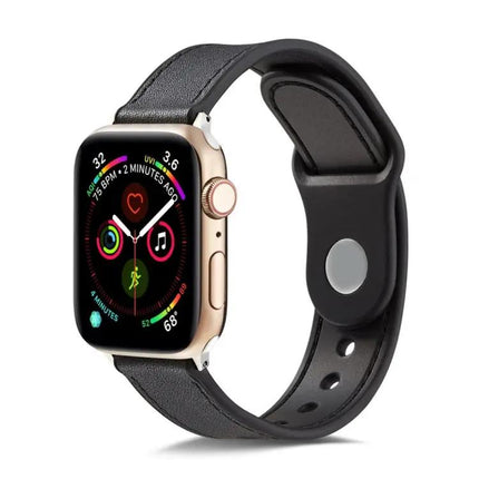 TPU And Genuine Leather Single Buckle Apple Watch Band