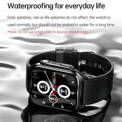 Daily Wear Leather Smart Watch for Health and Connectivity showing waterproof everyday use with leather band and fitness tracking display
