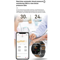 Smart Health Monitor 1.39" IP68 Waterproof Watch with ECG, Body Temp, and Remote Family Care