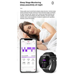 Smart Health Monitor 1.39" IP68 Waterproof Watch with ECG, Body Temp, and Remote Family Care