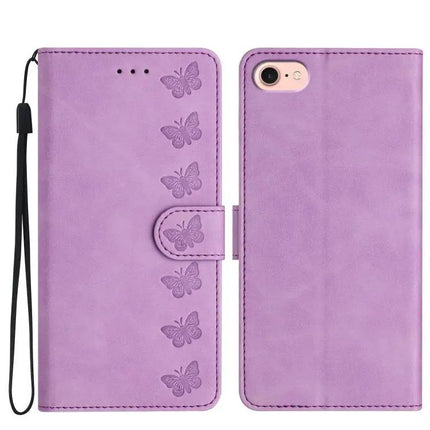 Seven Butterflies Leather Case For Daily iPhone Essentials With Card Slots For Everyday Use