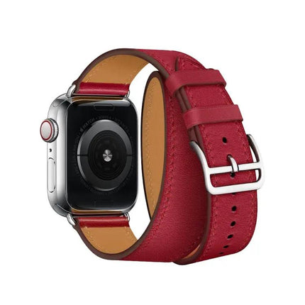 Leather Double Loop Replacement Strap For Apple Watch